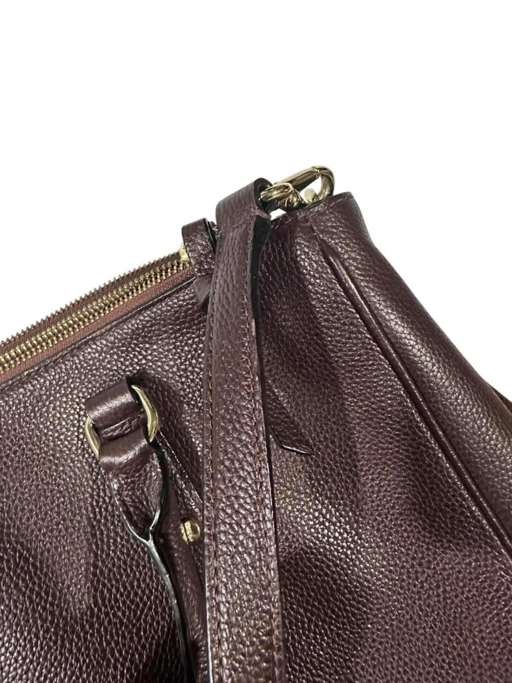 Kate Spade Mulberry Street Leighann Pebbled Leather Satchel Tote Burgundy